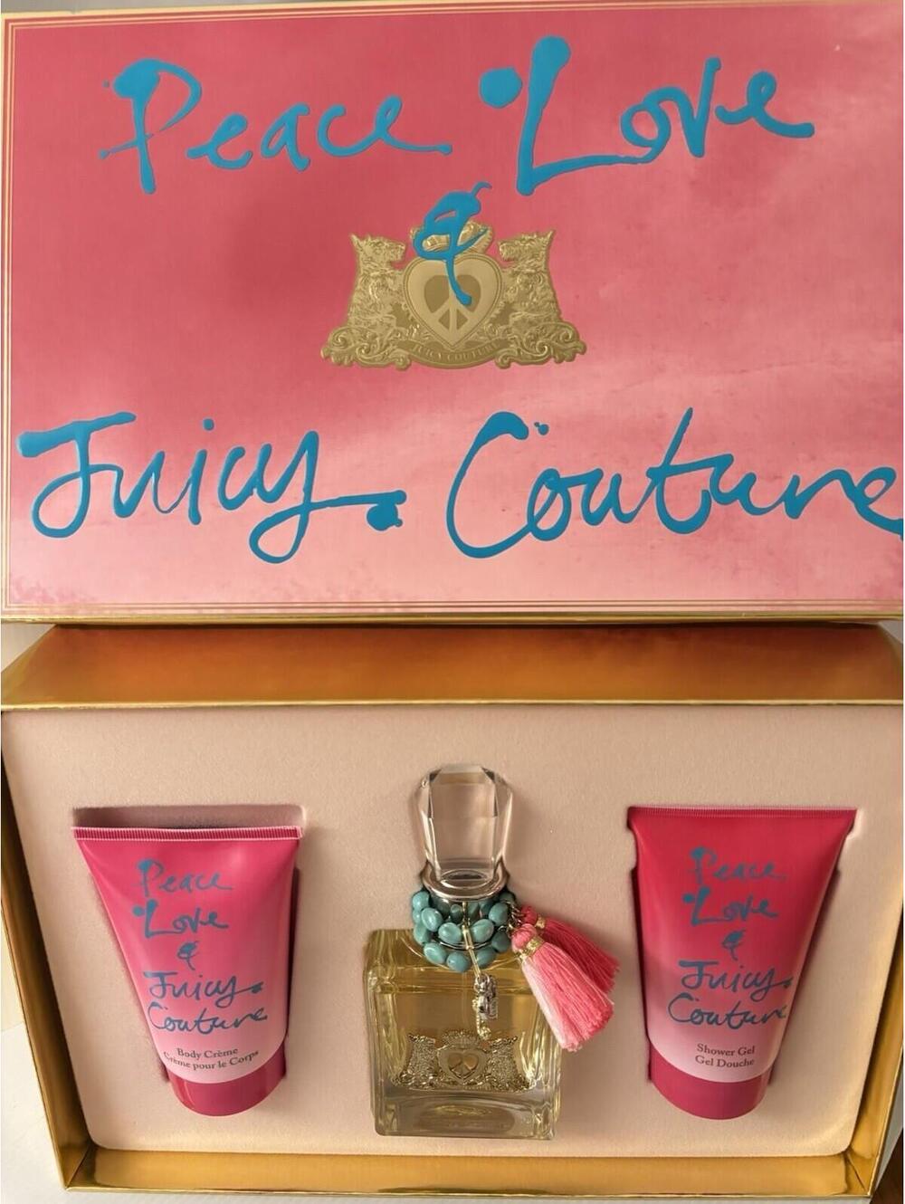 Peace Love & Juicy Couture 3pc Set EDP 3.4oz + Lotion 4.2oz + Shower Gel 4.2oz